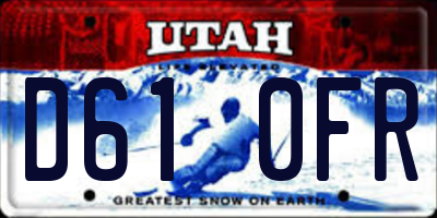 UT license plate D610FR