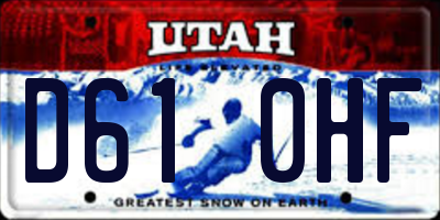 UT license plate D610HF