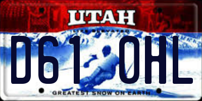 UT license plate D610HL