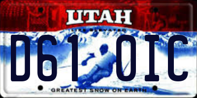 UT license plate D610IC
