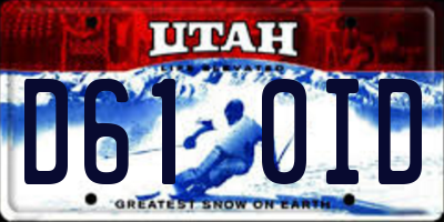 UT license plate D610ID