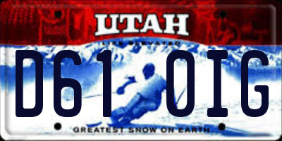 UT license plate D610IG