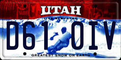 UT license plate D610IV