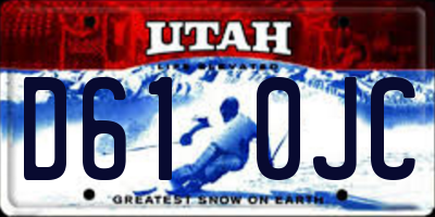 UT license plate D610JC