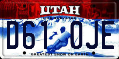 UT license plate D610JE