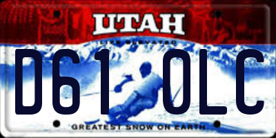 UT license plate D610LC