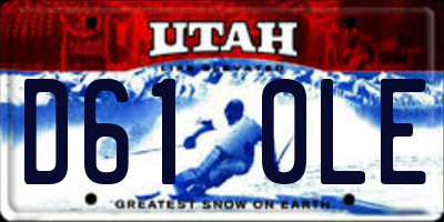 UT license plate D610LE