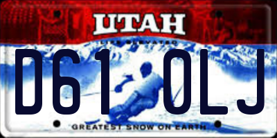 UT license plate D610LJ