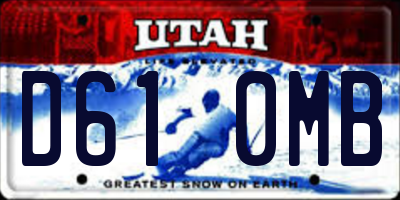 UT license plate D610MB
