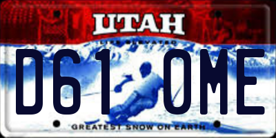 UT license plate D610ME