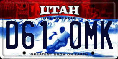 UT license plate D610MK