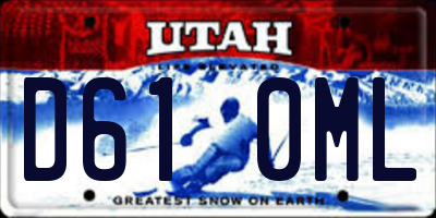 UT license plate D610ML