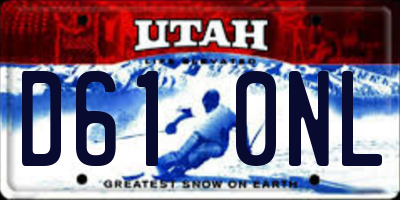 UT license plate D610NL
