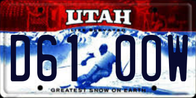 UT license plate D610OW