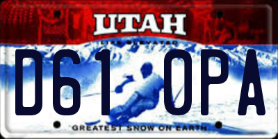 UT license plate D610PA