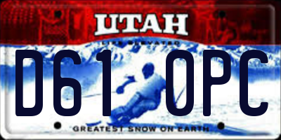 UT license plate D610PC