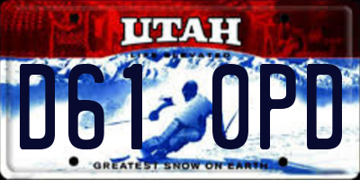 UT license plate D610PD