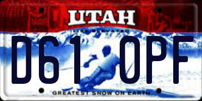 UT license plate D610PF
