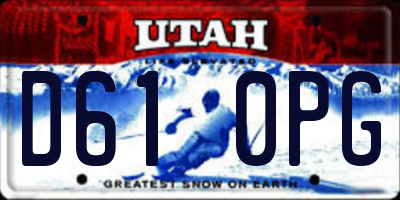 UT license plate D610PG