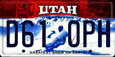 UT license plate D610PH