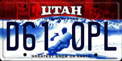 UT license plate D610PL