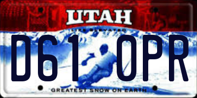 UT license plate D610PR
