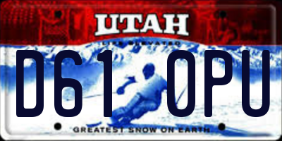 UT license plate D610PU
