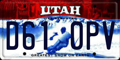 UT license plate D610PV