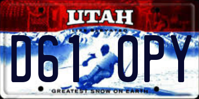 UT license plate D610PY