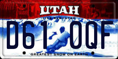 UT license plate D610QF
