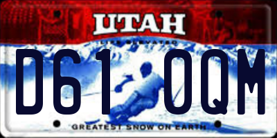 UT license plate D610QM