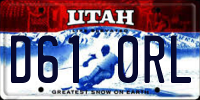 UT license plate D610RL