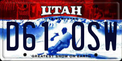 UT license plate D610SW