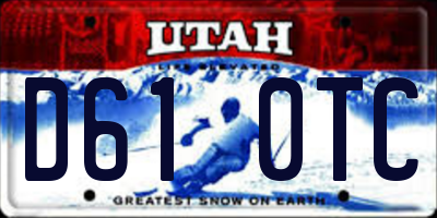 UT license plate D610TC