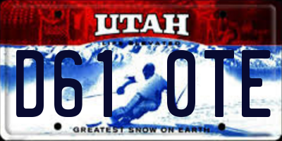 UT license plate D610TE