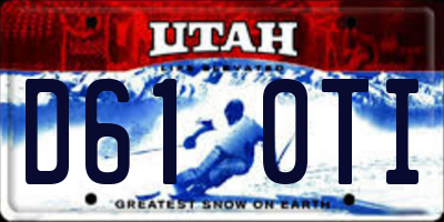 UT license plate D610TI