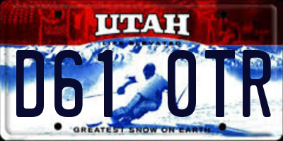 UT license plate D610TR