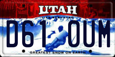 UT license plate D610UM