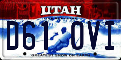 UT license plate D610VI
