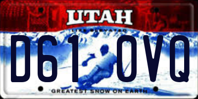 UT license plate D610VQ