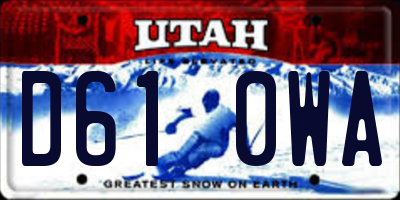 UT license plate D610WA