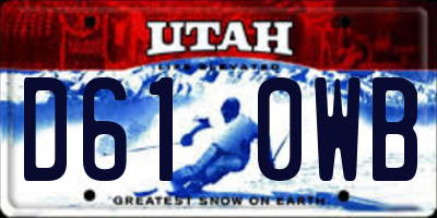 UT license plate D610WB