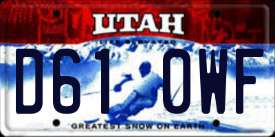 UT license plate D610WF