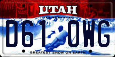 UT license plate D610WG