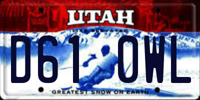 UT license plate D610WL