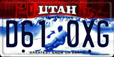 UT license plate D610XG