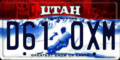 UT license plate D610XM