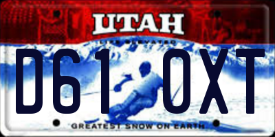 UT license plate D610XT