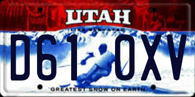 UT license plate D610XV