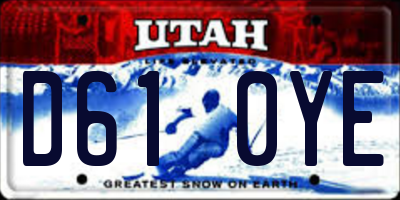 UT license plate D610YE